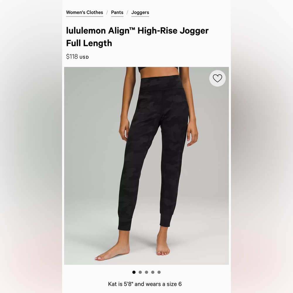 Lululemon all black align joggers high rise size 2 28”